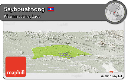Physical Panoramic Map of Saybouathong, lighten, semi-desaturated