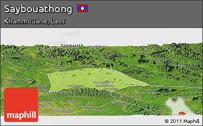 Physical Panoramic Map of Saybouathong, satellite outside