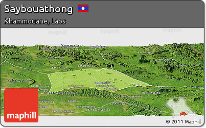 Physical Panoramic Map of Saybouathong, satellite outside