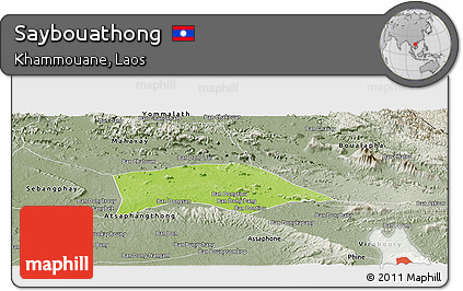 Physical Panoramic Map of Saybouathong, semi-desaturated