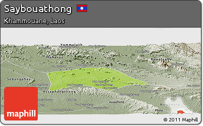 Physical Panoramic Map of Saybouathong, semi-desaturated