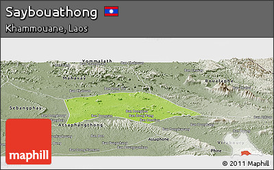 Physical Panoramic Map of Saybouathong, semi-desaturated