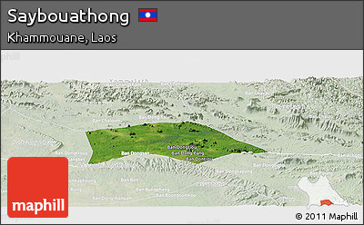 Satellite Panoramic Map of Saybouathong, lighten
