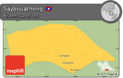 Savanna Style Simple Map of Saybouathong, single color outside