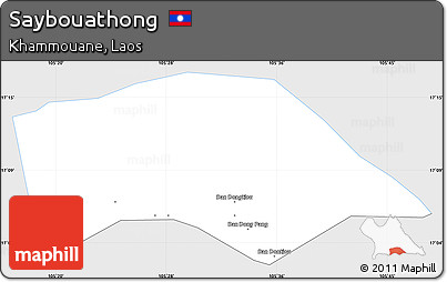 Silver Style Simple Map of Saybouathong, single color outside