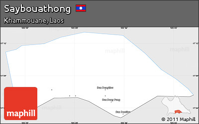 Silver Style Simple Map of Saybouathong, single color outside