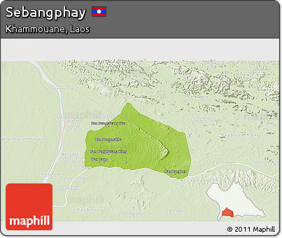 Physical 3D Map of Sebangphay, lighten