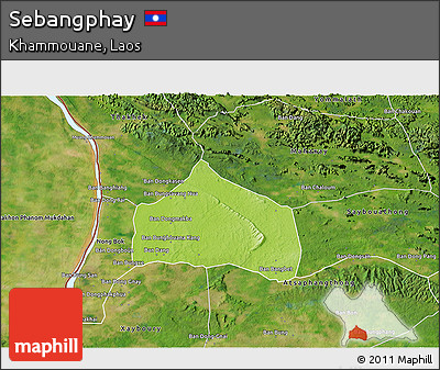Physical 3D Map of Sebangphay, satellite outside