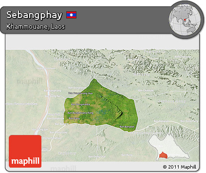 Satellite 3D Map of Sebangphay, lighten