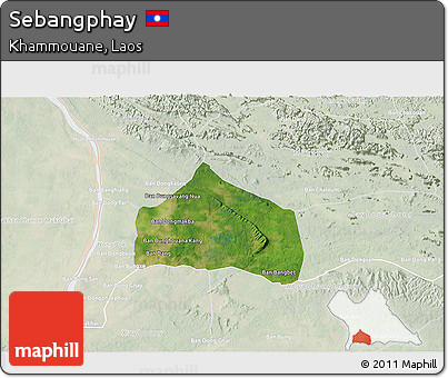 Satellite 3D Map of Sebangphay, lighten