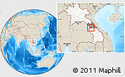 Shaded Relief Location Map of Sebangphay, highlighted country, highlighted parent region