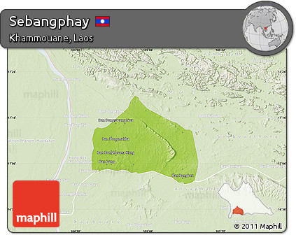 Physical Map of Sebangphay, lighten