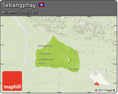 Physical Map of Sebangphay, lighten