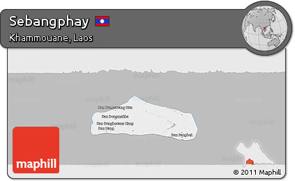 Gray Panoramic Map of Sebangphay, single color outside