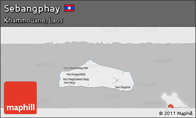 Gray Panoramic Map of Sebangphay, single color outside