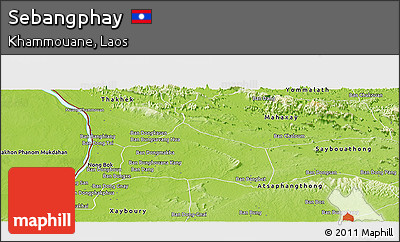 Physical Panoramic Map of Sebangphay