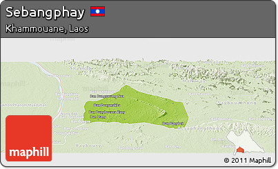 Physical Panoramic Map of Sebangphay, lighten