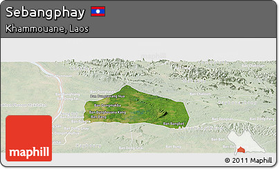 Satellite Panoramic Map of Sebangphay, lighten
