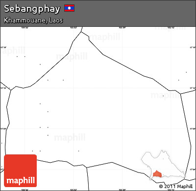 Blank Simple Map of Sebangphay, no labels