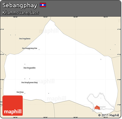 Classic Style Simple Map of Sebangphay