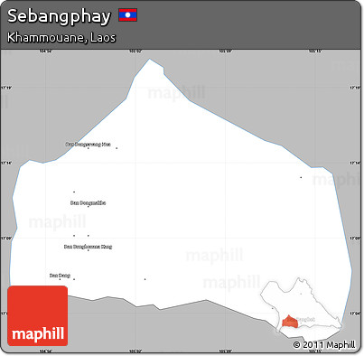Gray Simple Map of Sebangphay, single color outside