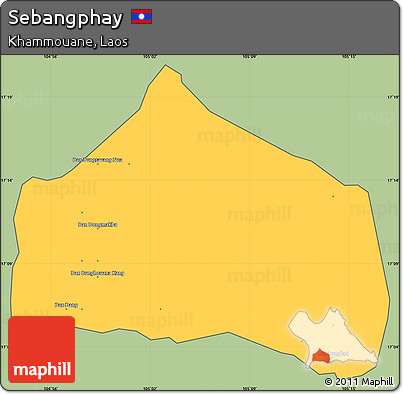 Savanna Style Simple Map of Sebangphay, cropped outside