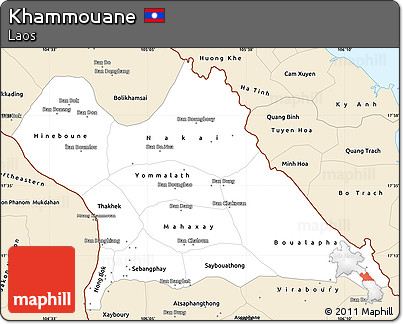 Classic Style Simple Map of Khammouane