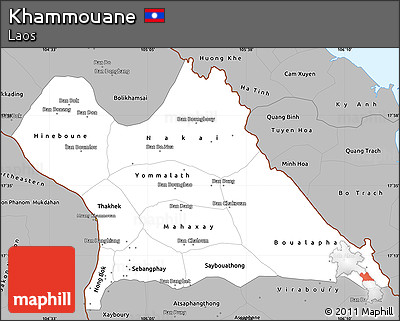 Gray Simple Map of Khammouane