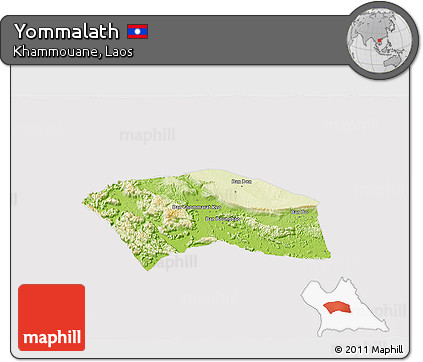 Physical 3D Map of Yommalath, cropped outside