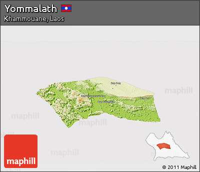 Physical 3D Map of Yommalath, cropped outside