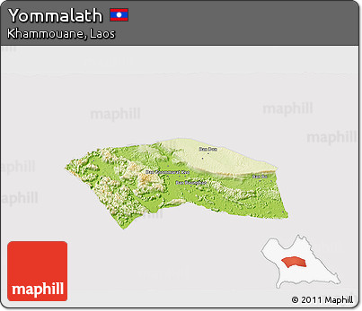 Physical 3D Map of Yommalath, cropped outside