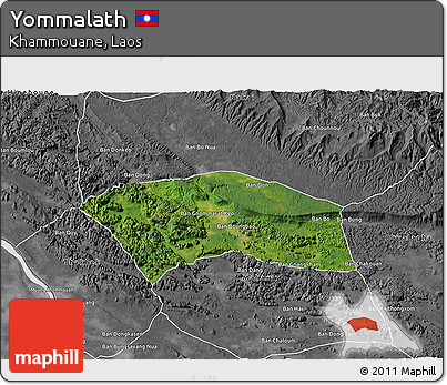 Satellite 3D Map of Yommalath, desaturated