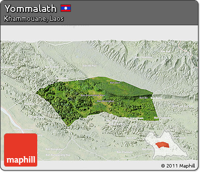 Satellite 3D Map of Yommalath, lighten