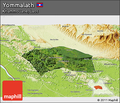 Satellite 3D Map of Yommalath, physical outside