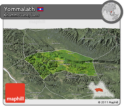 Satellite 3D Map of Yommalath, semi-desaturated