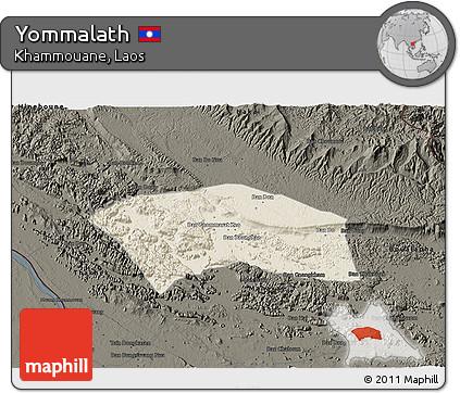 Shaded Relief 3D Map of Yommalath, darken