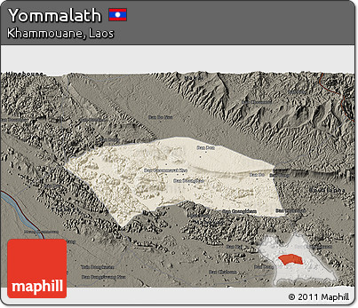 Shaded Relief 3D Map of Yommalath, darken
