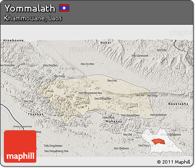 Shaded Relief 3D Map of Yommalath, semi-desaturated