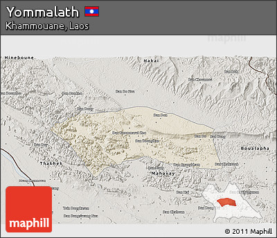 Shaded Relief 3D Map of Yommalath, semi-desaturated
