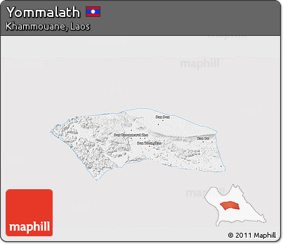Silver Style 3D Map of Yommalath, single color outside