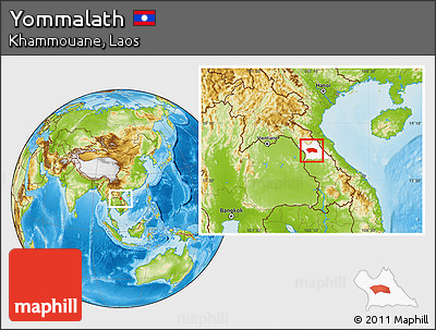 Physical Location Map of Yommalath, highlighted parent region