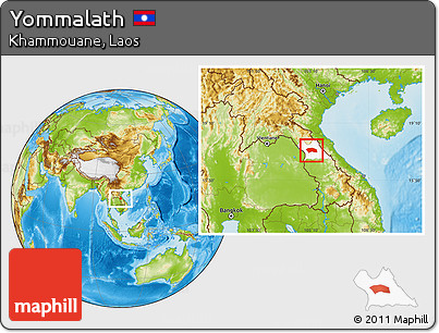 Physical Location Map of Yommalath, highlighted parent region