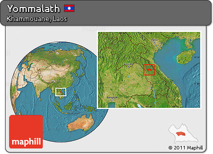 Satellite Location Map of Yommalath