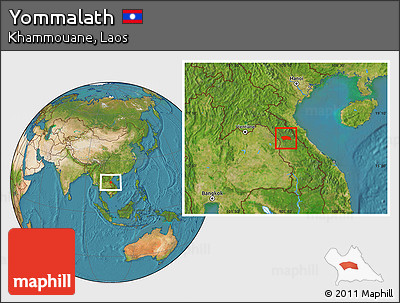 Satellite Location Map of Yommalath