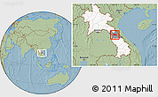 Savanna Style Location Map of Yommalath, highlighted country, highlighted parent region, hill shading