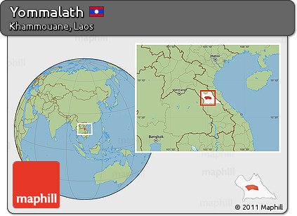 Savanna Style Location Map of Yommalath, highlighted parent region