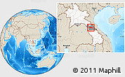 Shaded Relief Location Map of Yommalath, highlighted country, highlighted parent region