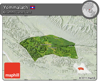 Satellite Map of Yommalath, lighten