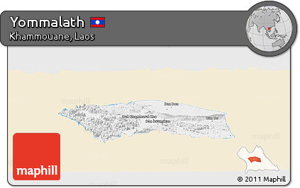 Classic Style Panoramic Map of Yommalath, single color outside