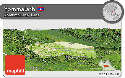 Physical Panoramic Map of Yommalath, satellite outside